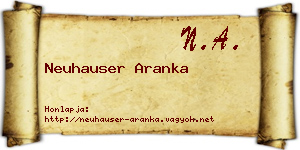 Neuhauser Aranka névjegykártya
